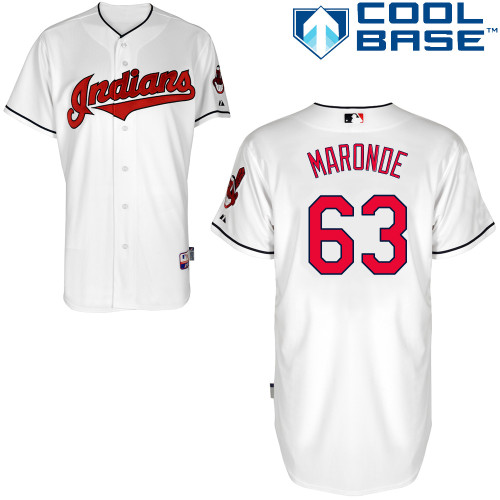 Nick Maronde #63 MLB Jersey-Cleveland Indians Men's Authentic Home White Cool Base Baseball Jersey